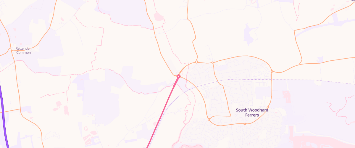 Map showing the location of South Woodham Ferrers Sfc