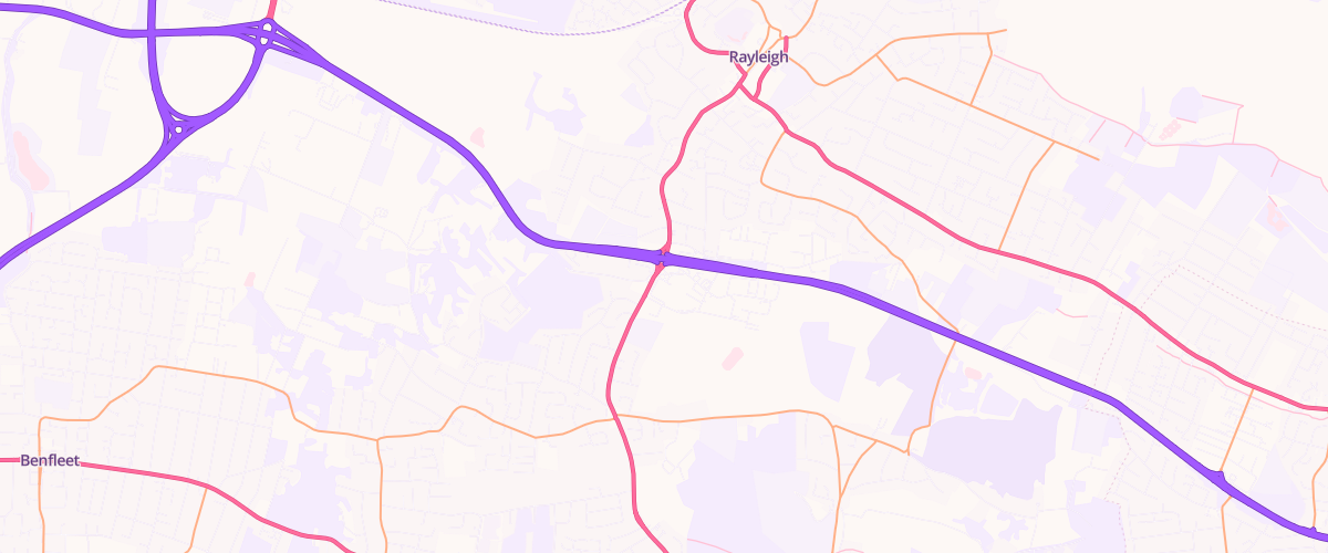 Map showing the location of Sainsburys Rayleigh Weir