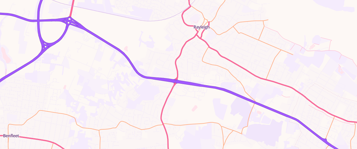Map showing the location of Shell Rayleigh