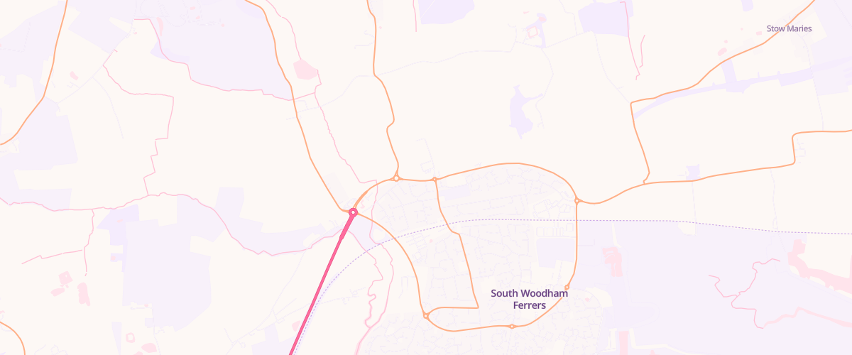 Map showing the location of South Woodham Ferrers