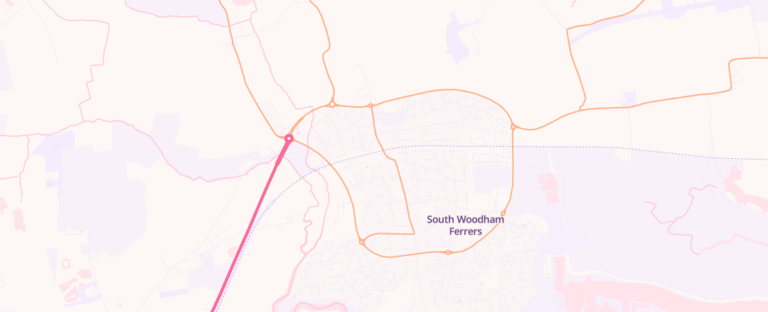 Map showing Bennetts, South Woodham Ferrers