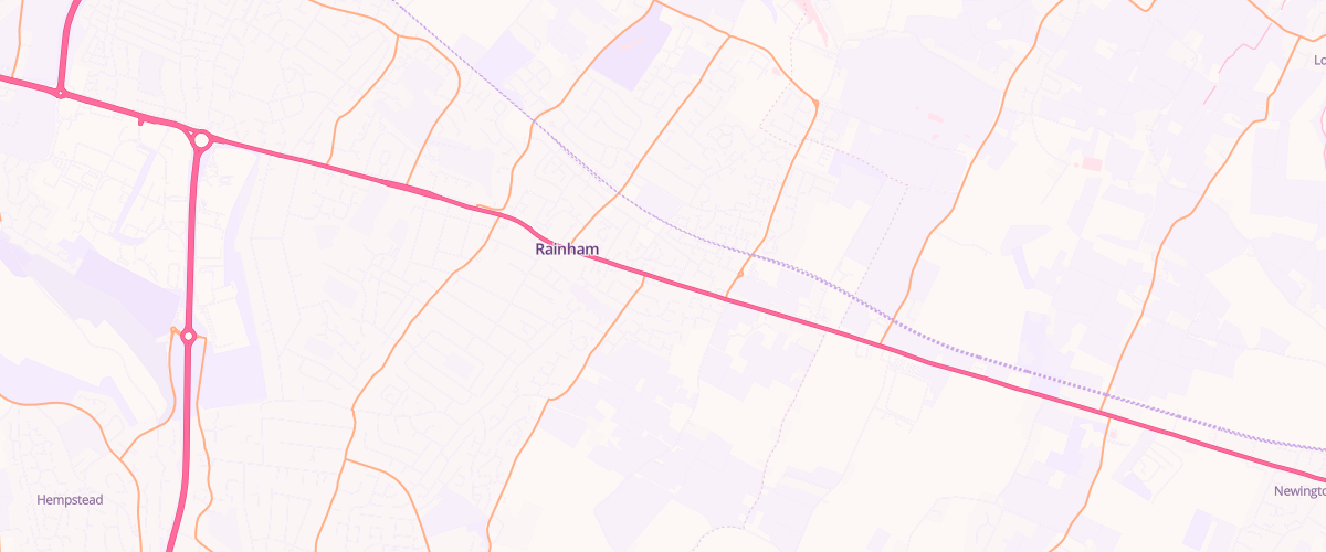 Map showing the location of Asda Rainham High Street
