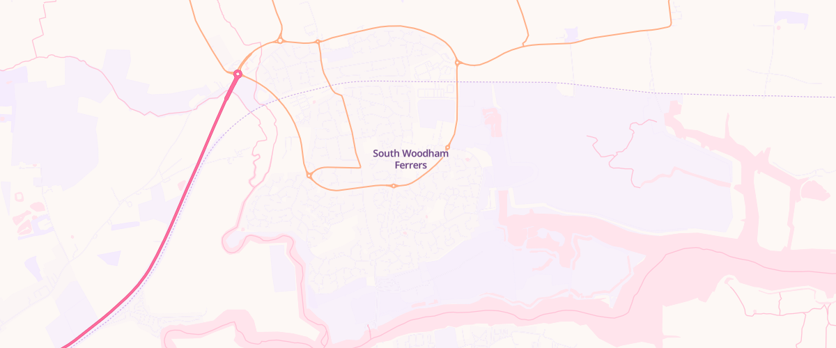 Map showing the location of Asda South Woodham Ferrers