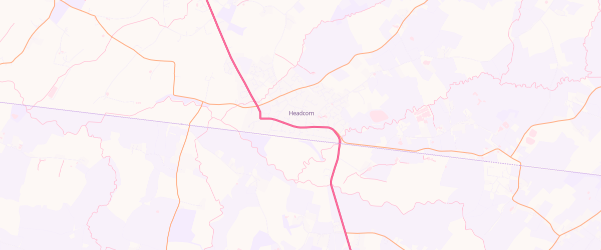 Map showing the location of Headcorn Service Station
