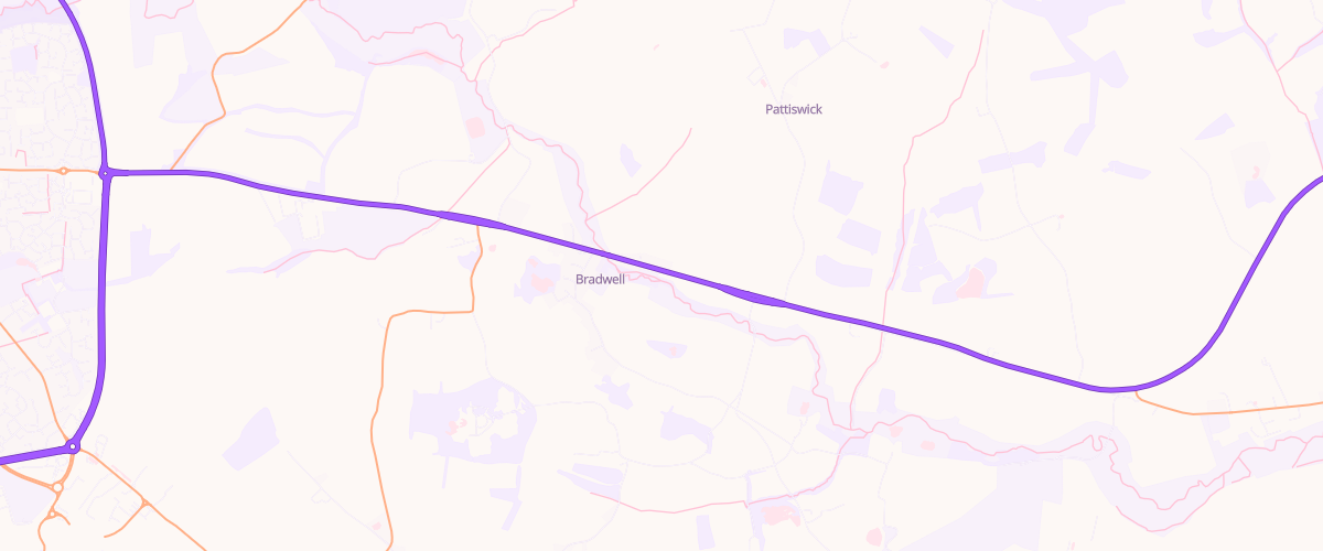 Map showing the location of Bp Bradwell Service Station