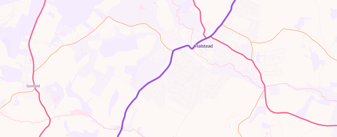 Map showing Mount Hill Garage, Halstead