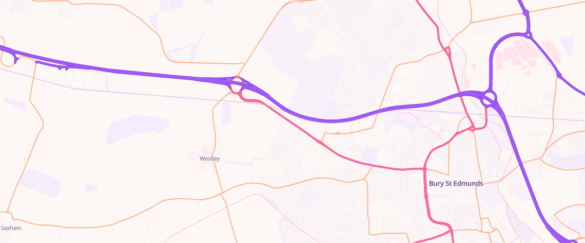 Map showing the location of Shell Bury St Edmunds
