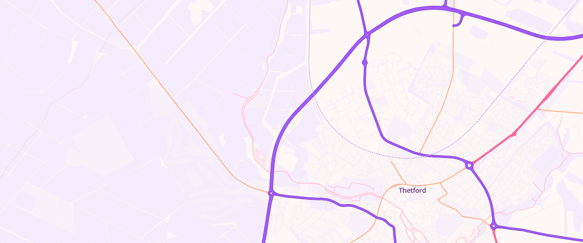 Map showing the location of Mfg Thetford West