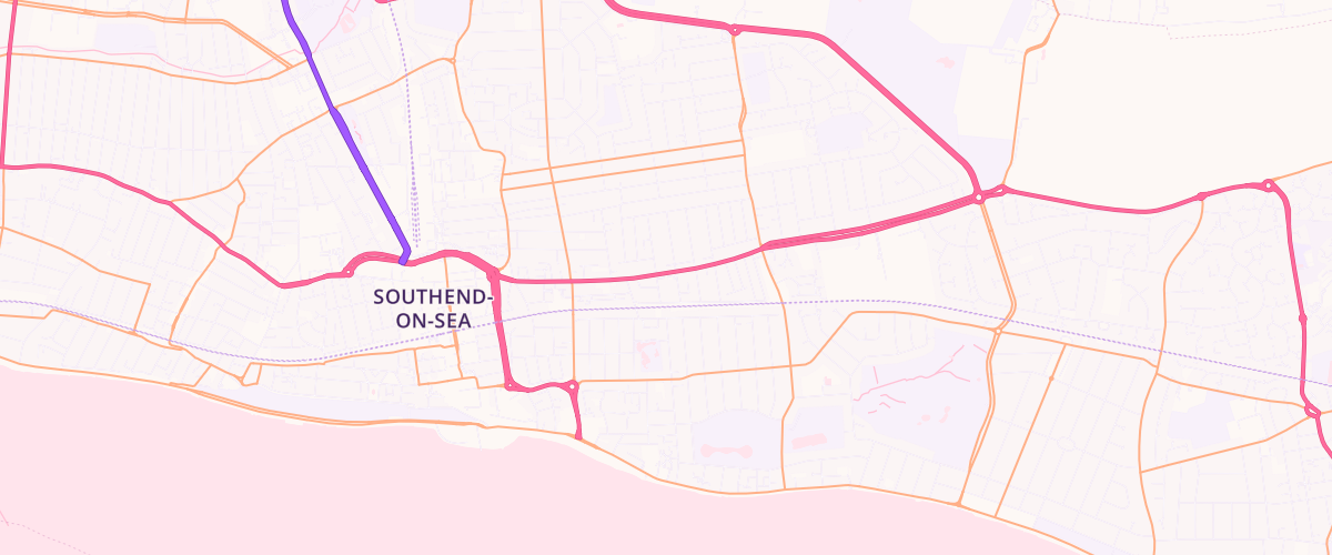 Map showing the location of Southchurch Esso Express