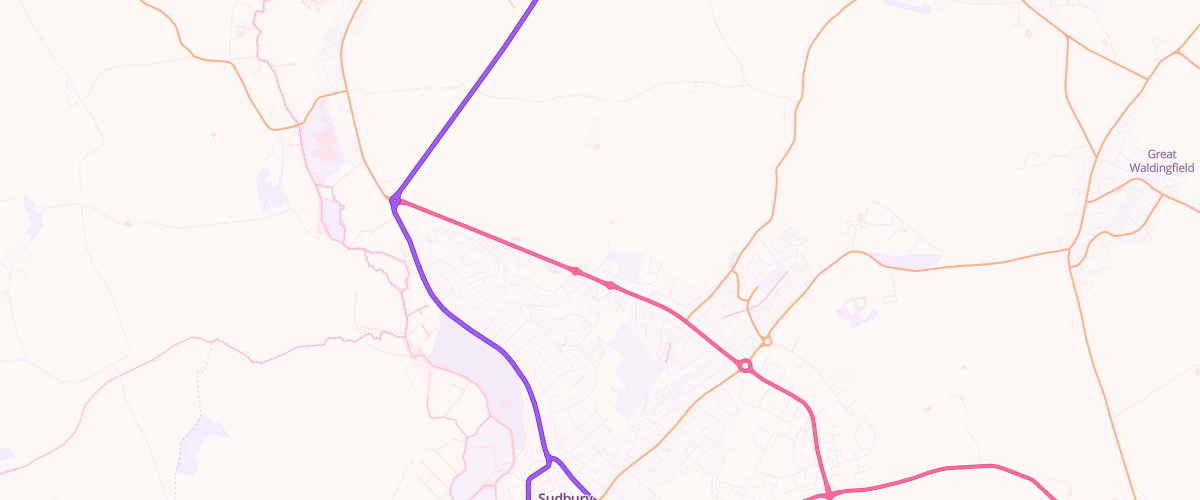 Map showing the location of Sudbury Superstore Petrol Filling