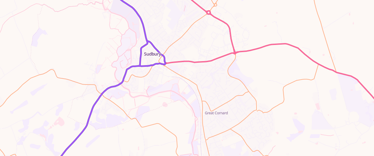 Map showing the location of Sainsburys Sudbury Automat