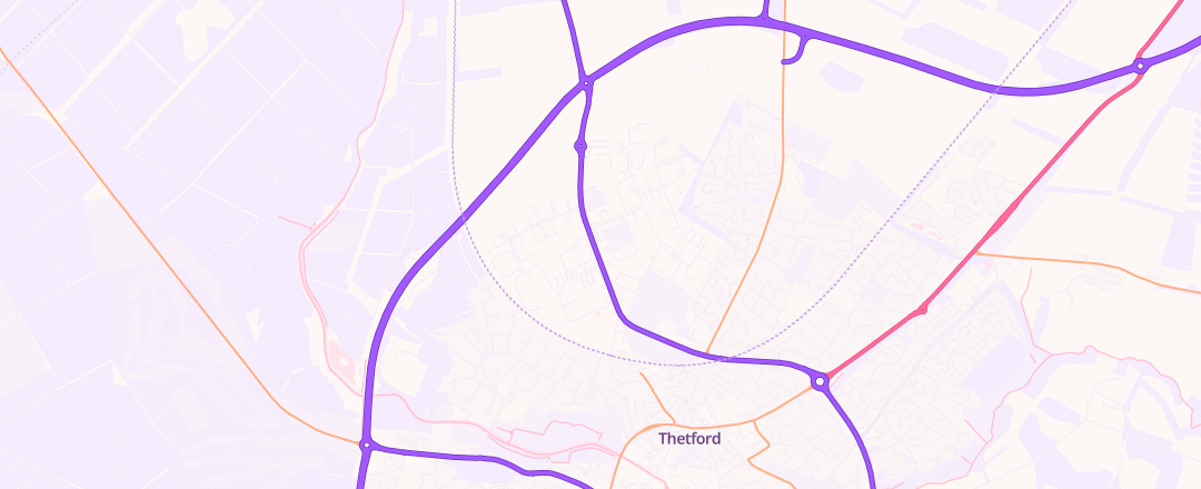 Map showing Truckeast Limited, Thetford