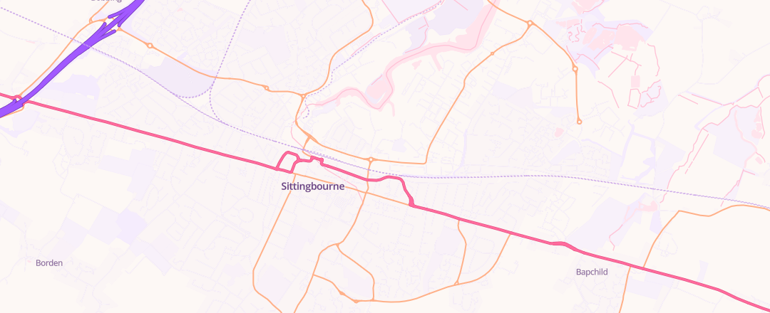 Map showing Halfords Autocentre, Sittingbourne