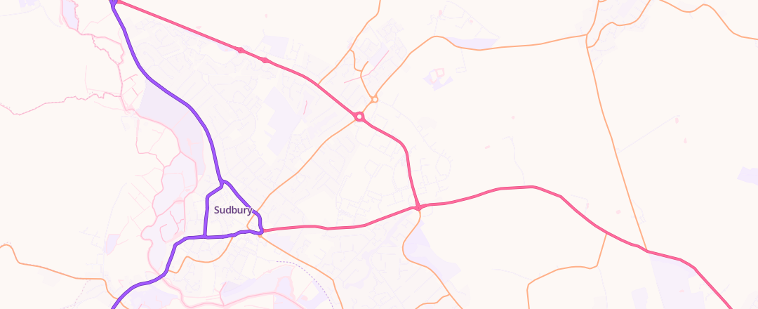 Map showing Cross Street Garage, Sudbury