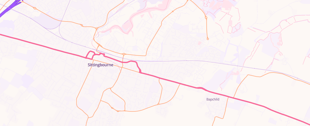 Map showing Blythes Mot Centre, Sittingbourne