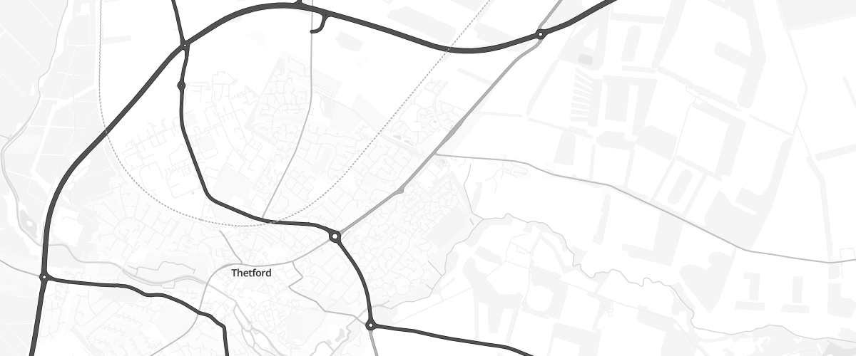 Map showing the location of Thetford Superstore Petrol Filling
