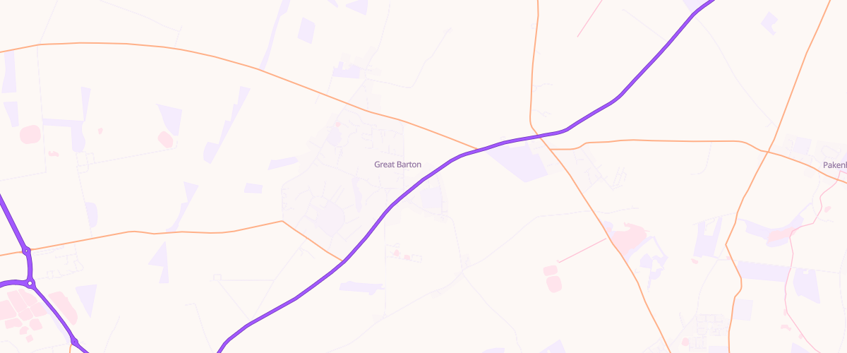 Map showing the location of Mfg Great Barton