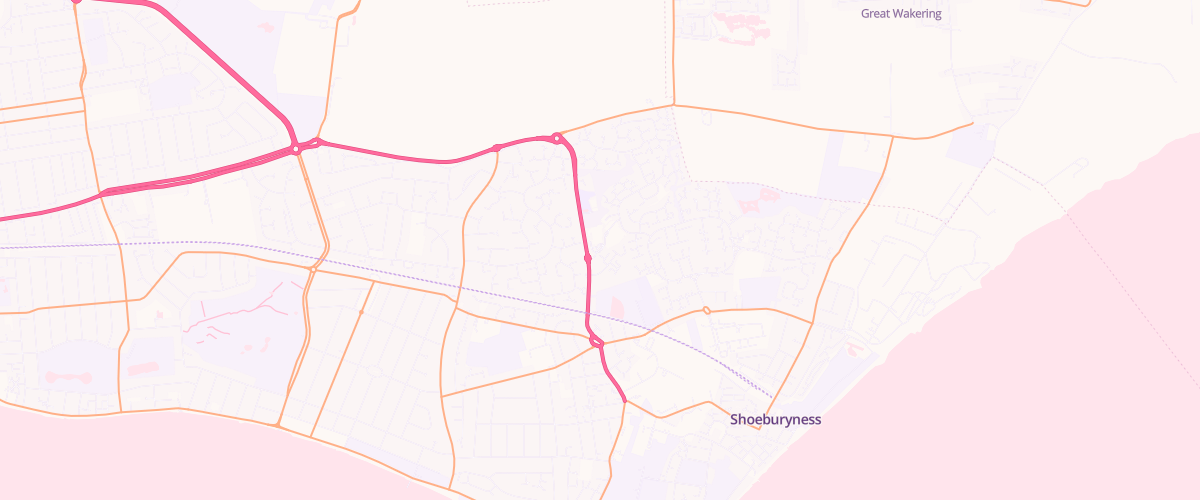 Map showing the location of Asda Shoeburyness Superstore
