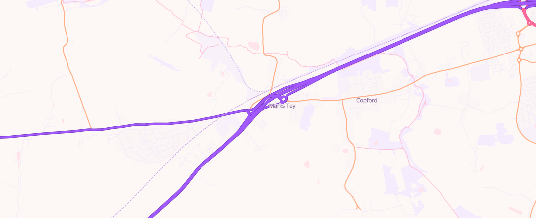 Map showing Trident Motors, Colchester