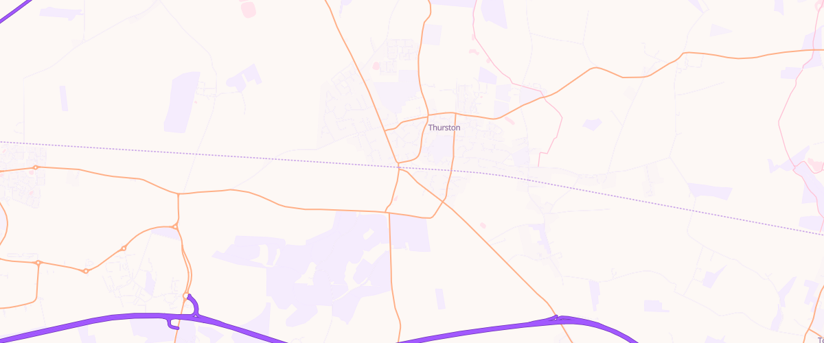 Map showing the location of Station Garage Thurston
