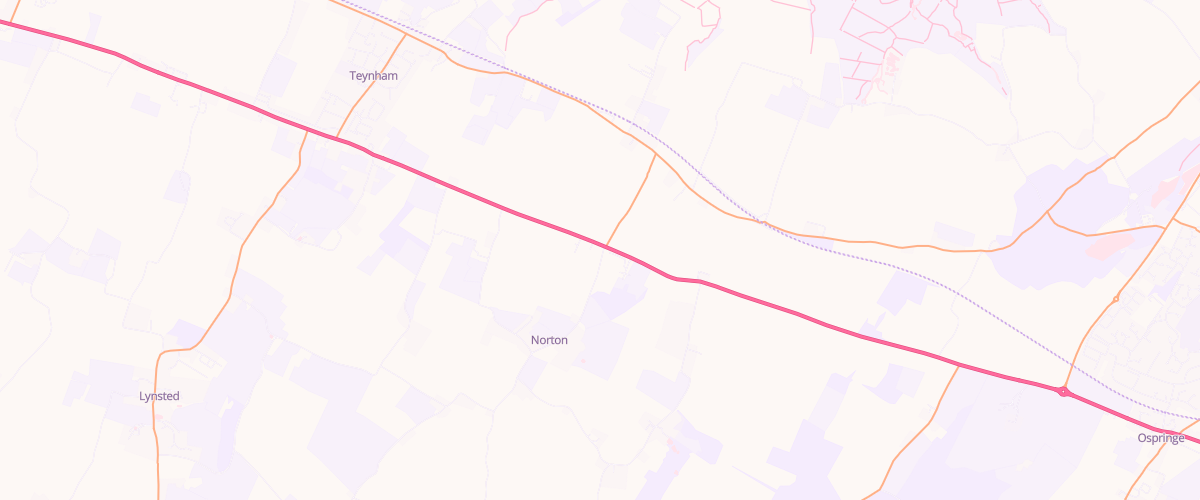 Map showing the location of Norton Cross Service Station