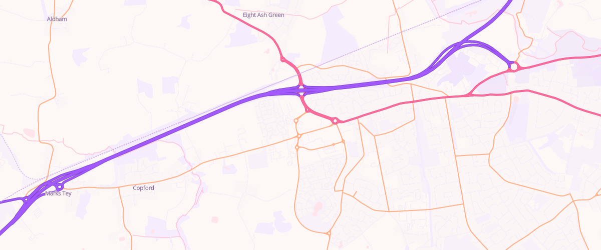 Map showing the location of Sainsburys Stanway