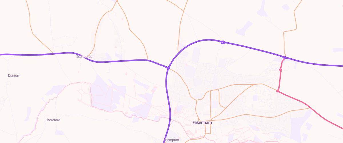 Map showing the location of Shell Little Waitrose Fakenham