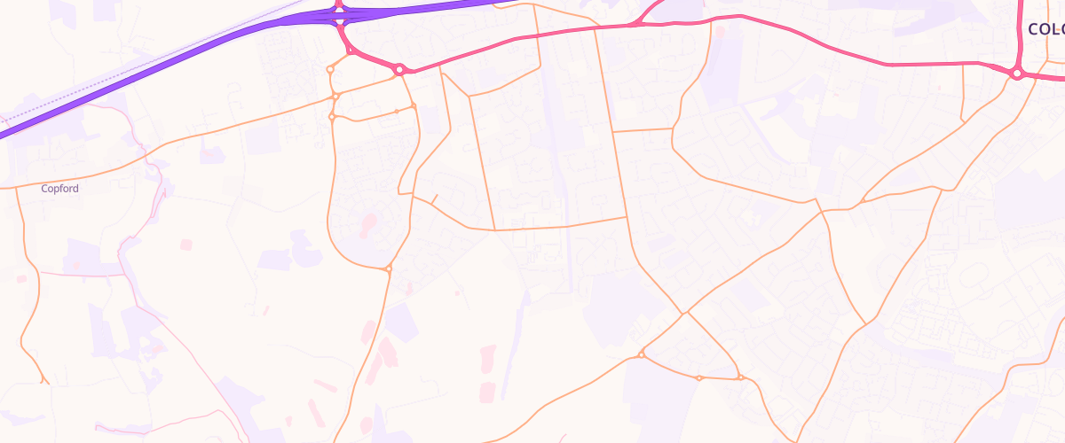 Map showing the location of Stanway Co-Op Forecourt