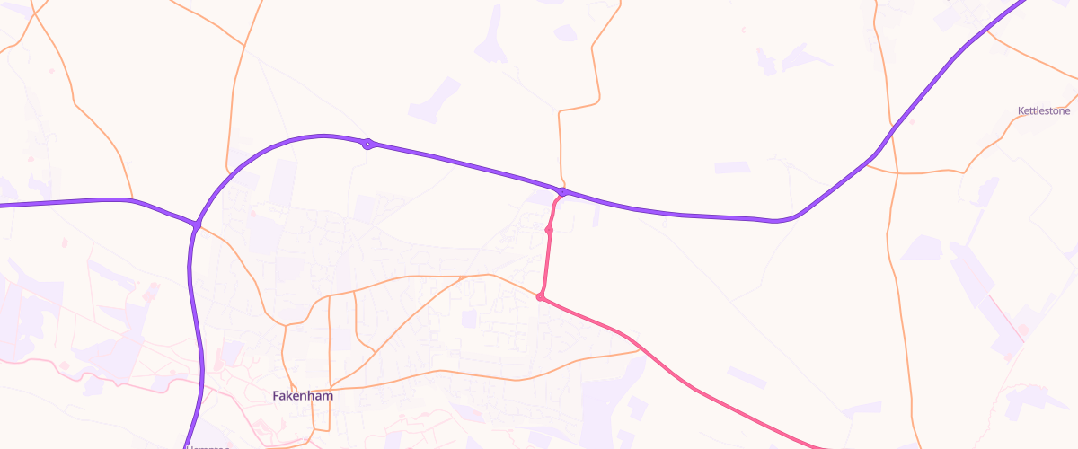 Map showing the location of Mfg Morrisons Fakenham