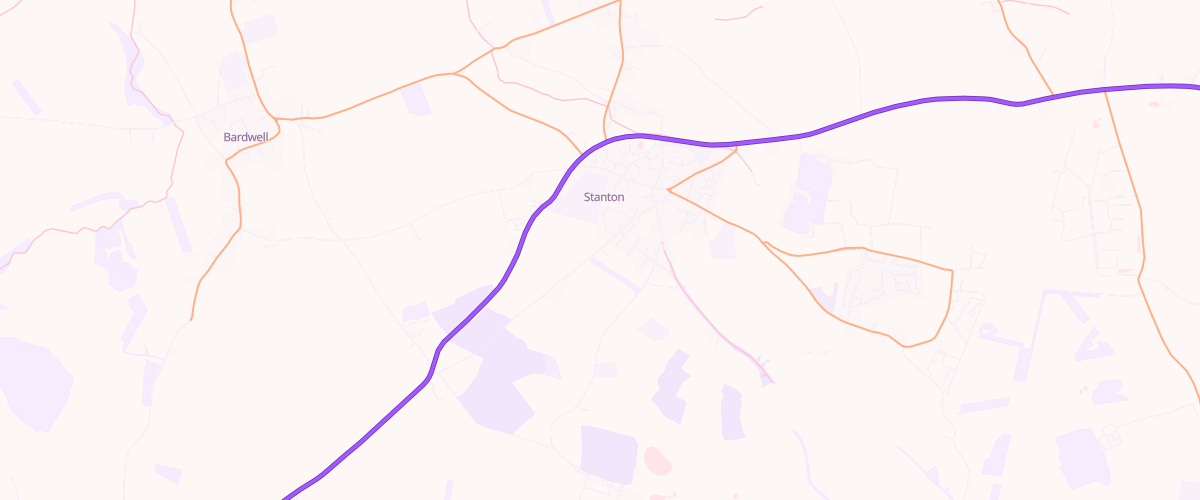 Map showing the location of Stanton