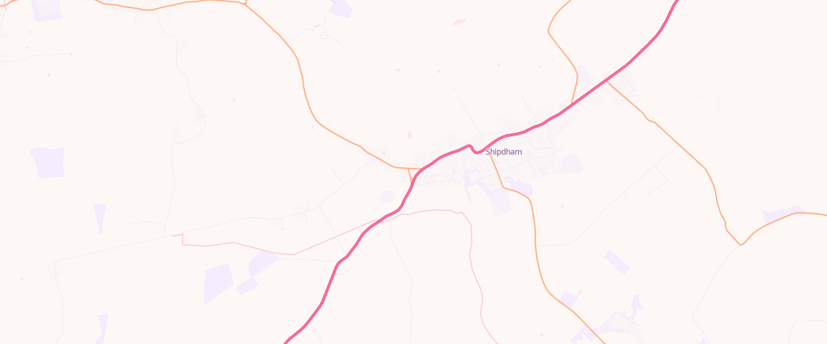 Map showing the location of Threeways Garage