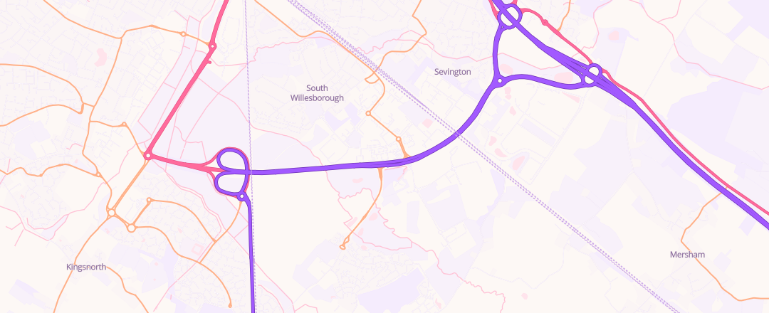 Map showing Tyreweb, Ashford