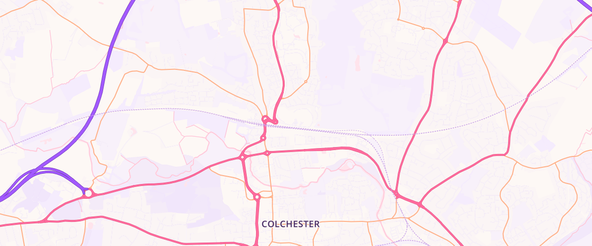 Map showing the location of Asda Colchester Superstore