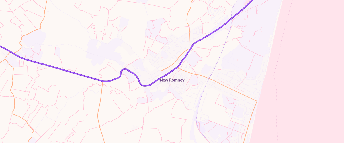 Map showing the location of Mfg New Romney