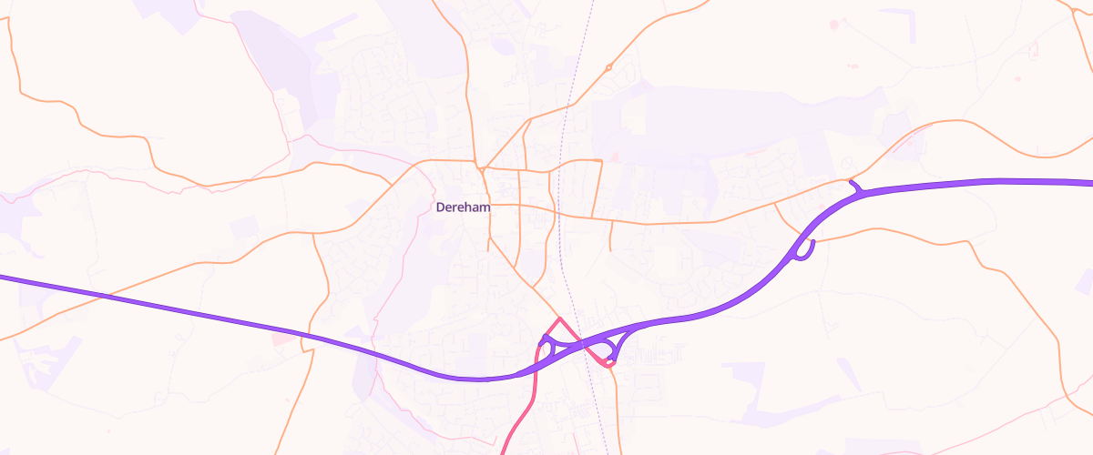 Map showing the location of Mfg Morrisons East Dereham