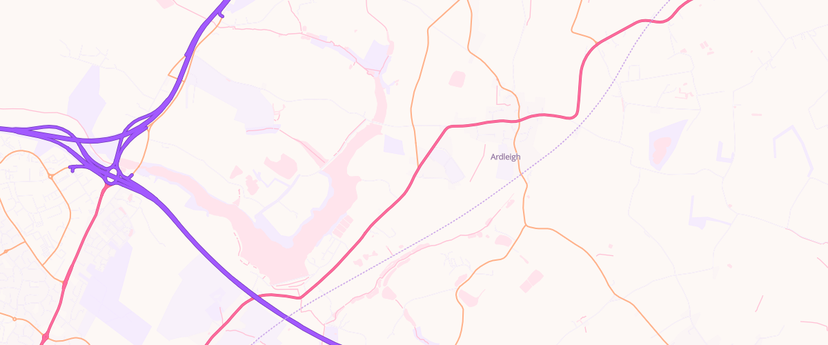 Map showing the location of Ardleigh Service Station