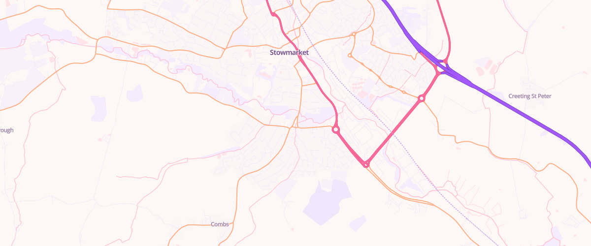 Map showing the location of Mfg Stowmarket