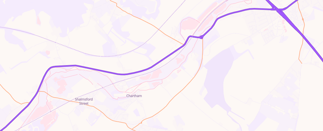 Map showing Canterbury Motorpark, Kent