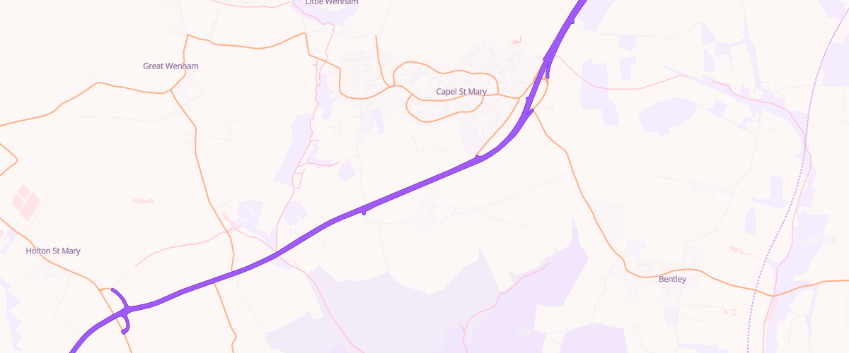 Map showing the location of Esso Capel Service Station