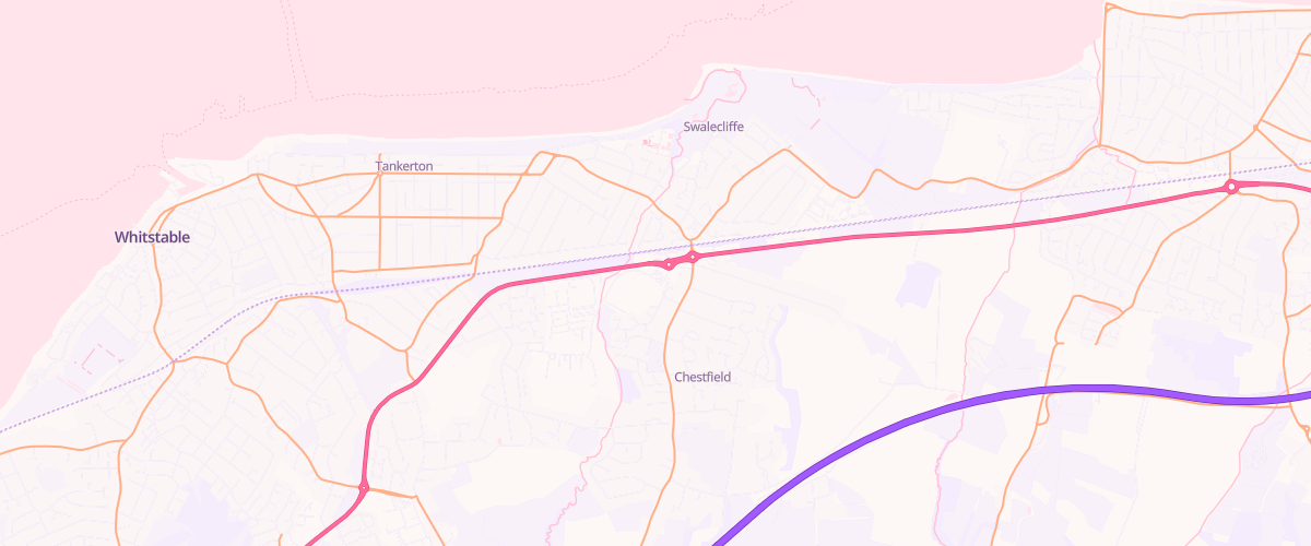 Map showing the location of Sainsburys Whitstable