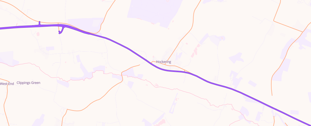Map showing Hockering Motor Services, Dereham