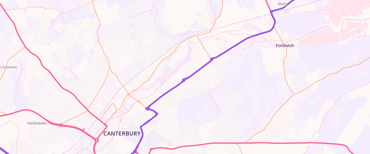 Map showing the location of Asda Canterbury Superstore