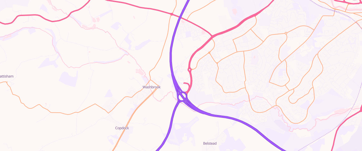 Map showing the location of Ipswich Extra Petrol Filling