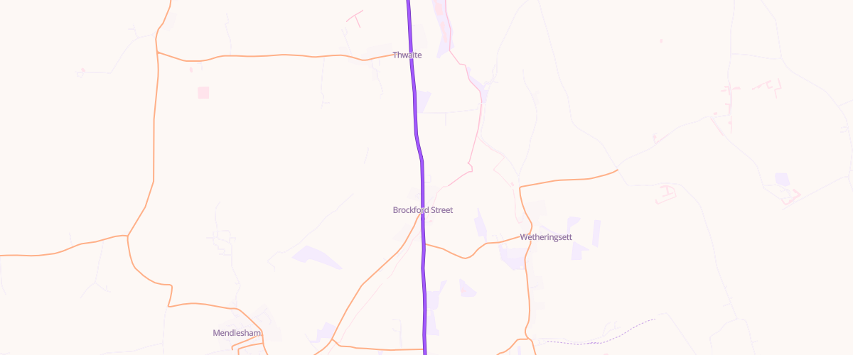 Map showing the location of Karan Brockford Service Station