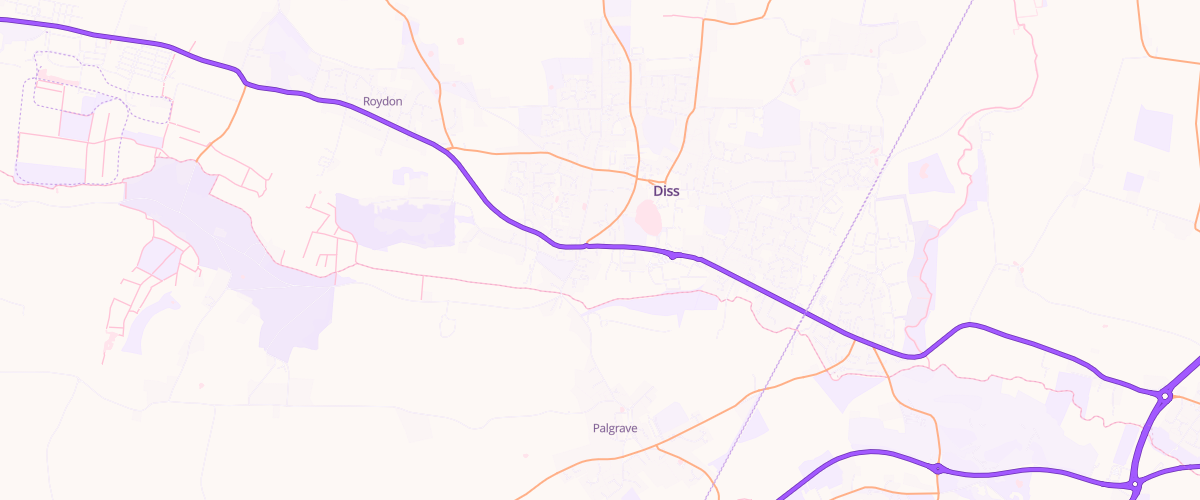 Map showing the location of Mfg Morrisons Diss