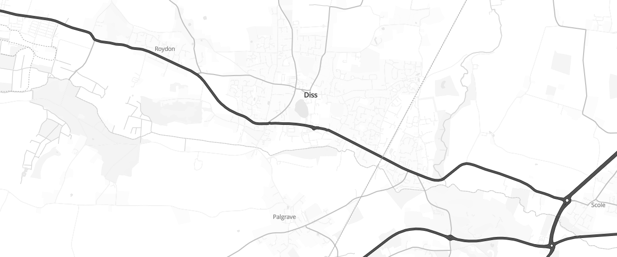 Map showing the location of Mfg Morrisons Diss