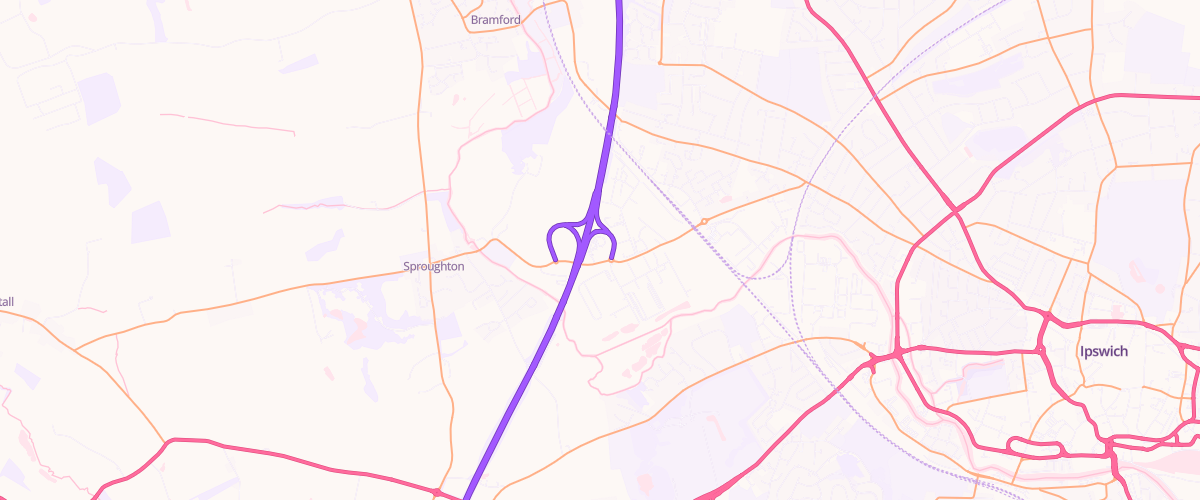 Map showing the location of Asda Sproughton Rd Express