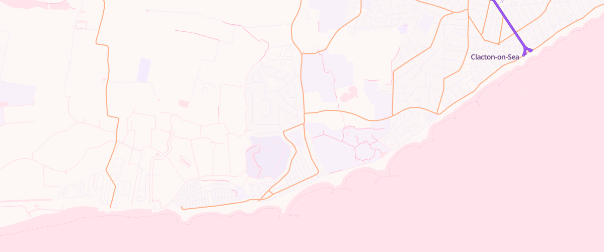 Map showing the location of Jaywick Service Station