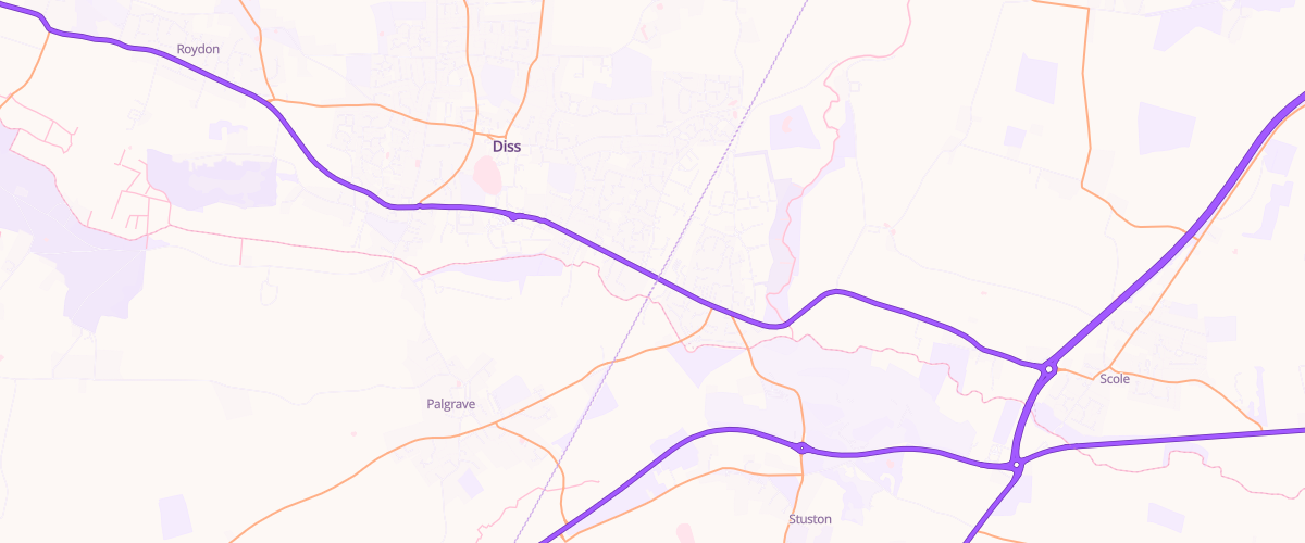 Map showing the location of Shell Diss