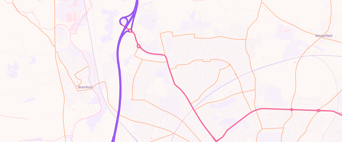 Map showing the location of Karan Meredith Service Station